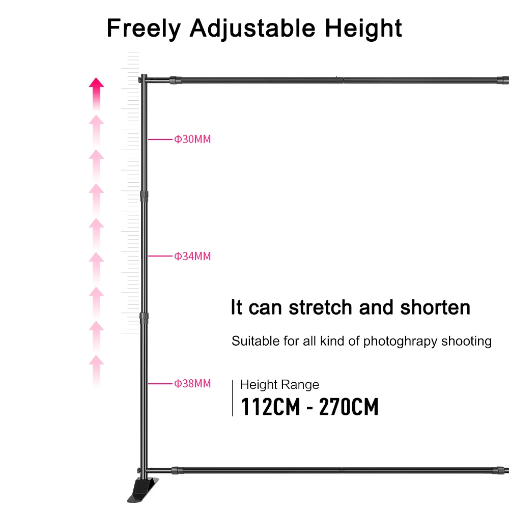 Double Crossbar Photo Studio Backdrop Stand - Image 3