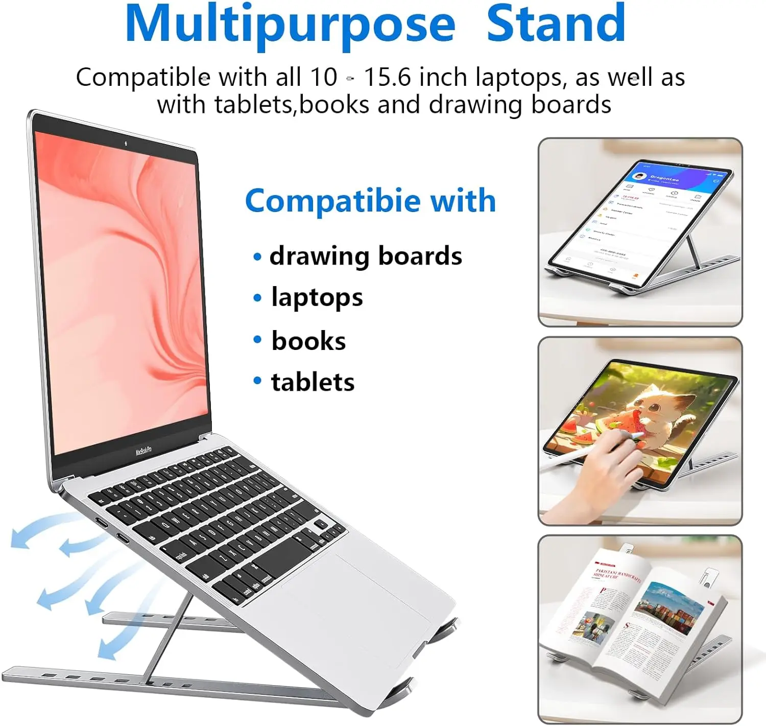 Portable 7-Level Aluminum Laptop Stand - Image 3