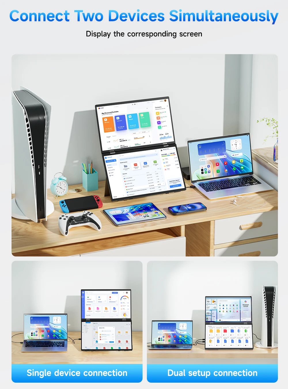15.6" FHD Dual Portable Monitor - Image 4