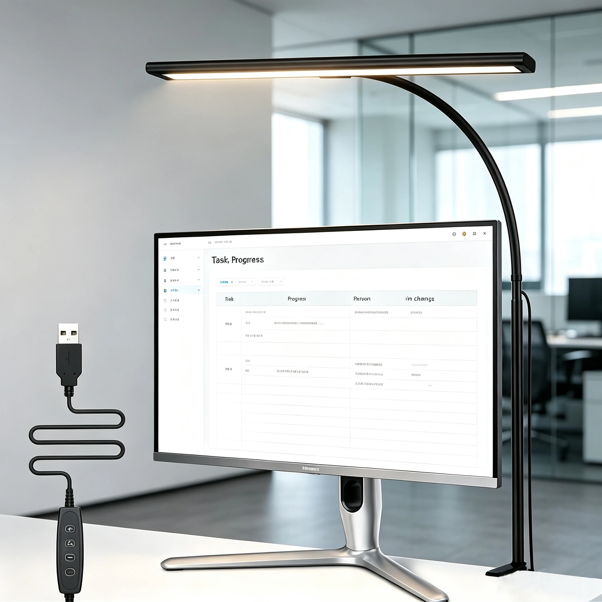 Adjustable LED Desk Lamp With Clamp - Image 1