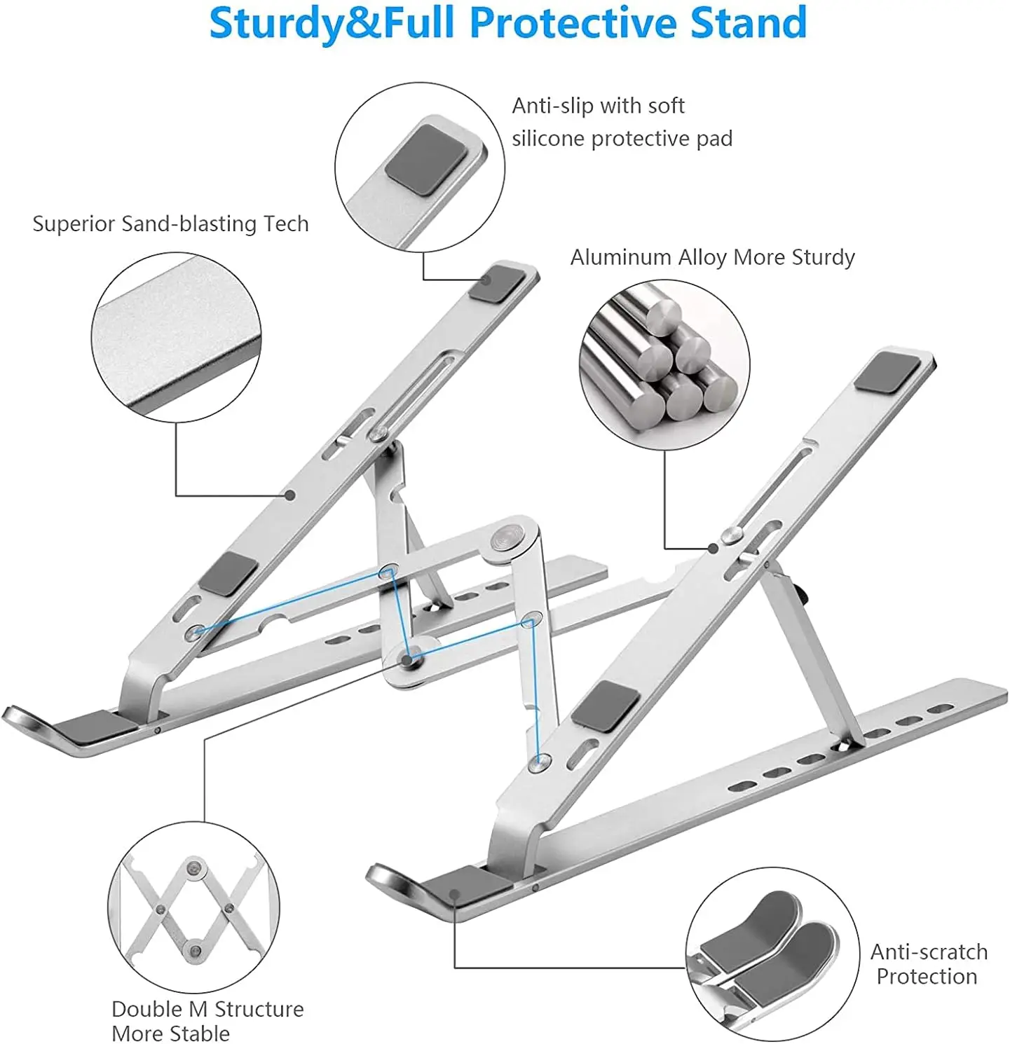 Portable 7-Level Aluminum Laptop Stand - Image 2