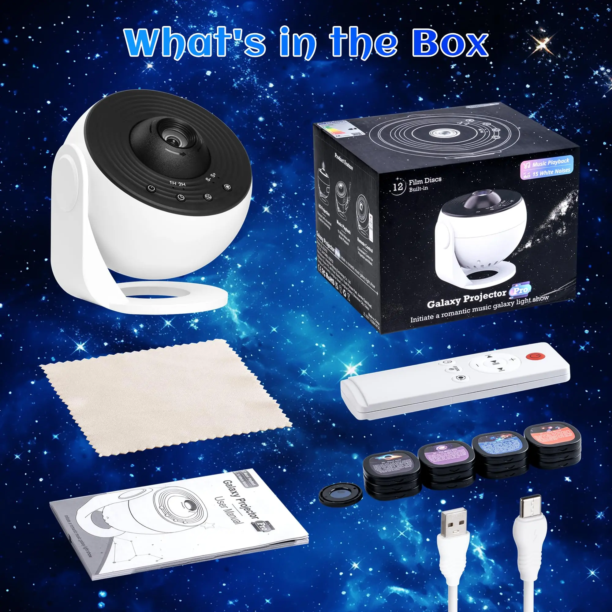 HD Galaxy Star Projector With Bluetooth Remote - Image 5
