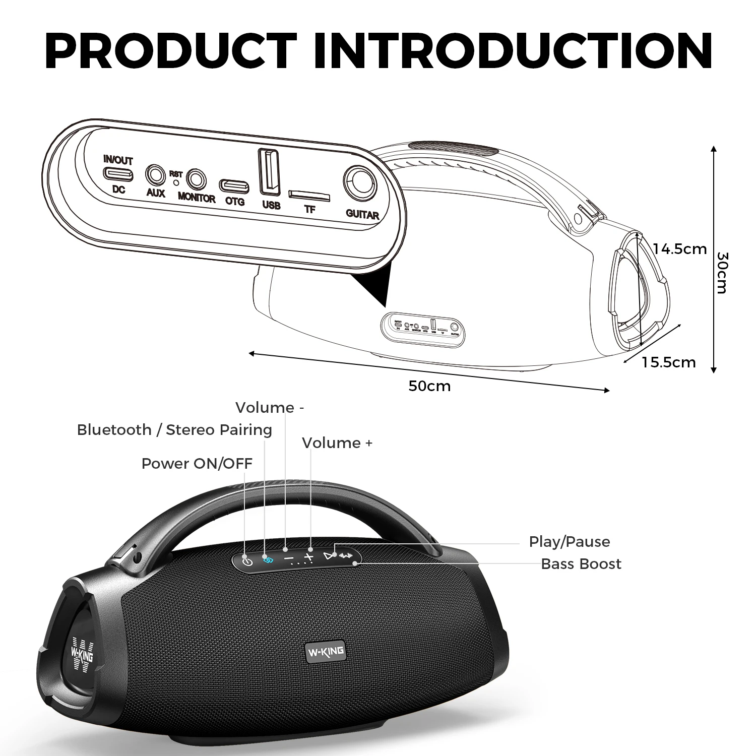 200W RMS Portable Bluetooth Party Speaker - Image 4