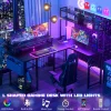 LED Gaming Desk With Power Outlets & Storage - Thumbnail Image 2