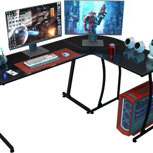 58" L-Shaped Computer Gaming Desk