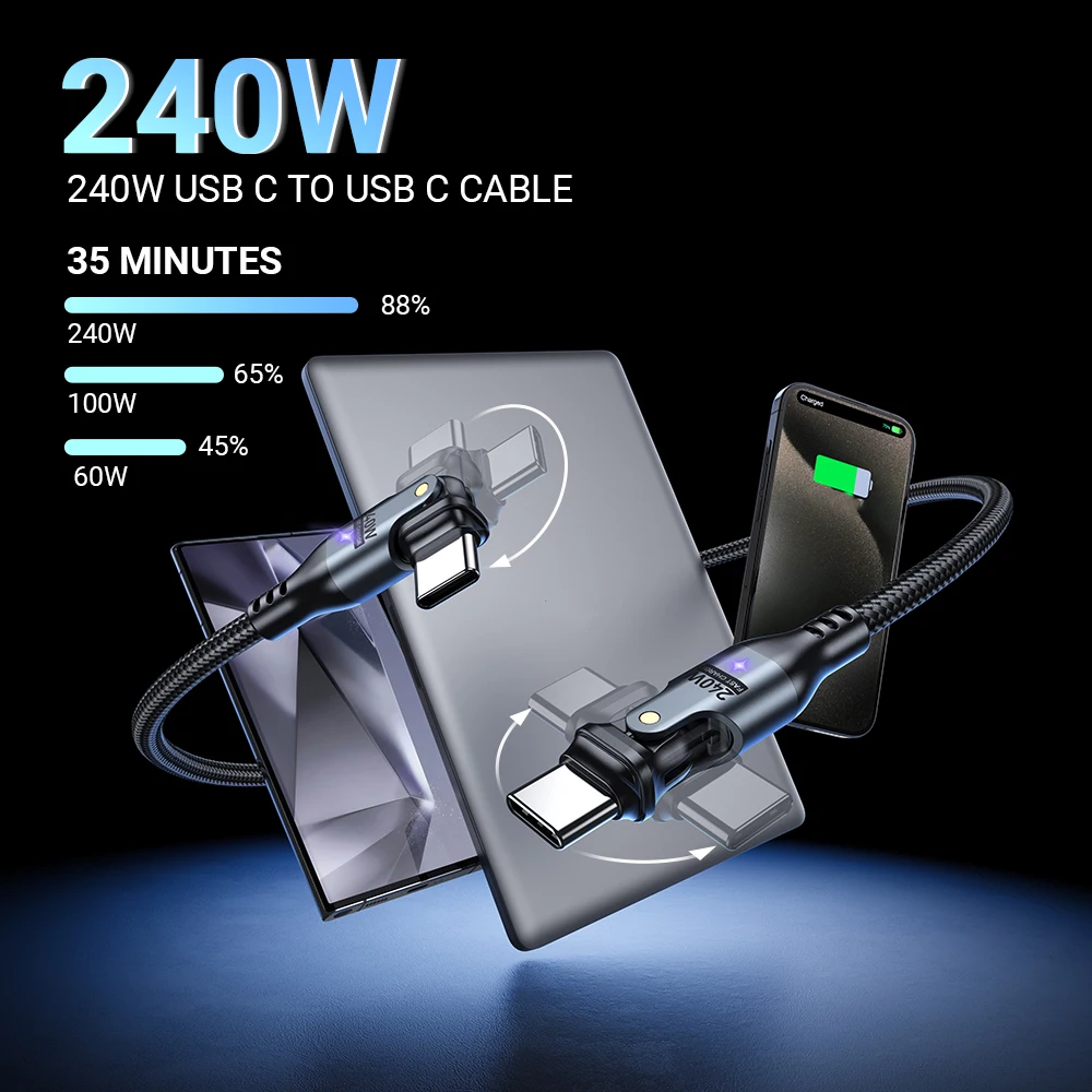 2-Pack 240W USB-C Fast Charging Cables - Image 6