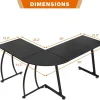 58" L-Shaped Computer Gaming Desk - Thumbnail Image 2