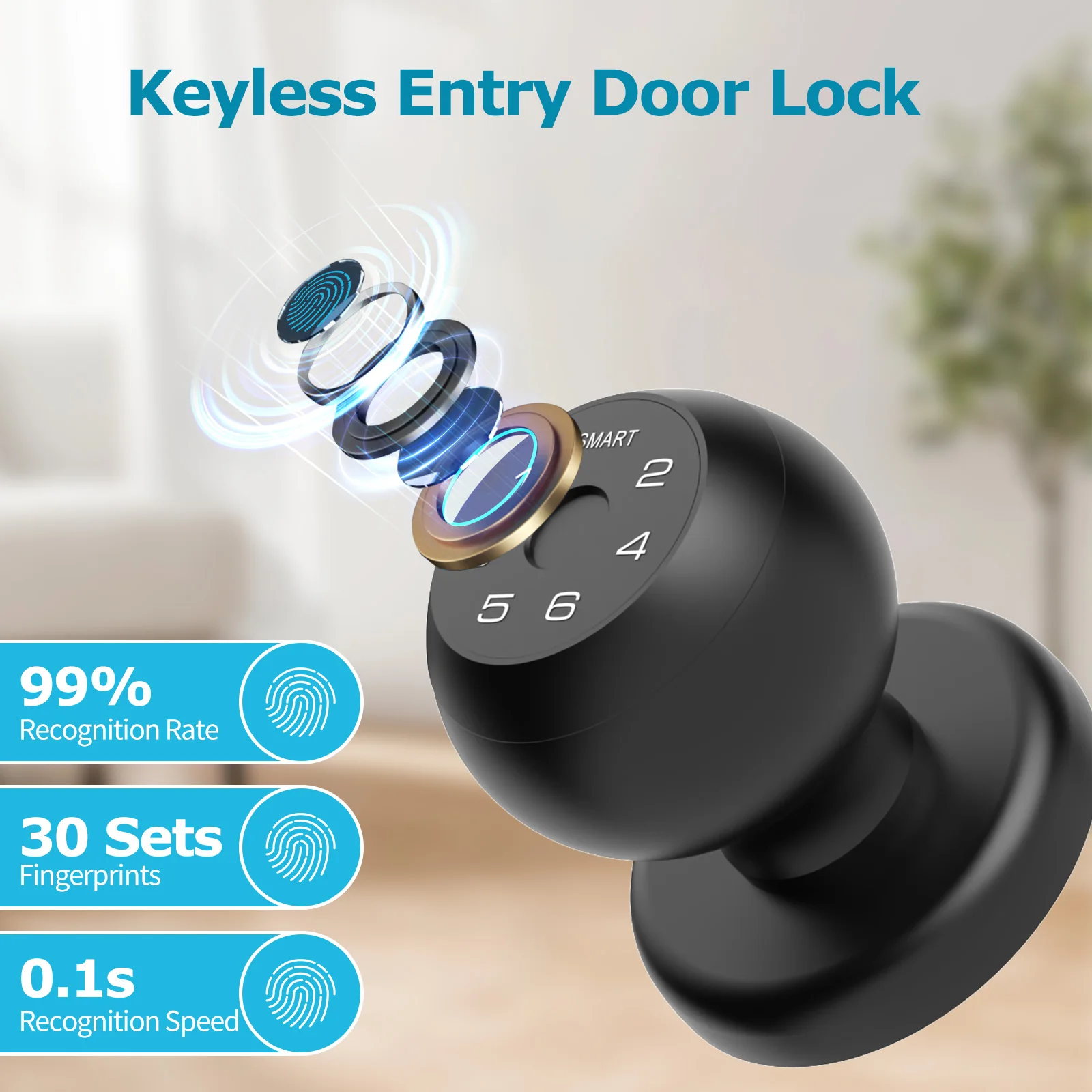 Fingerprint Smart Door Lock with Keypad - Image 3