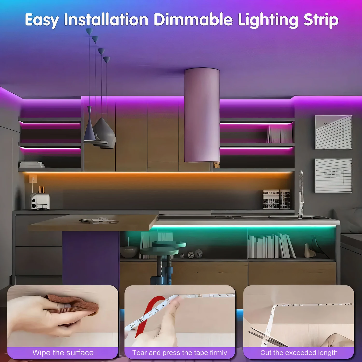 RGB LED Strip Lights with App and Remote Control - Image 5
