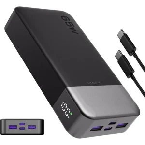 65W 20000mAh Power Bank for Laptop & Phone