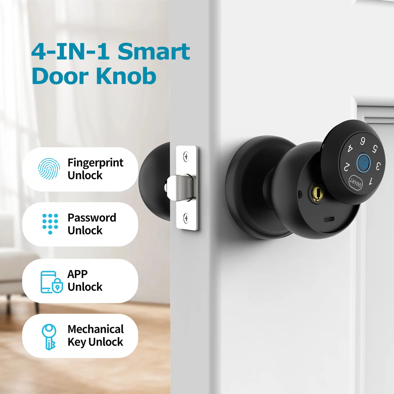 Fingerprint Smart Door Lock with Keypad - Image 2