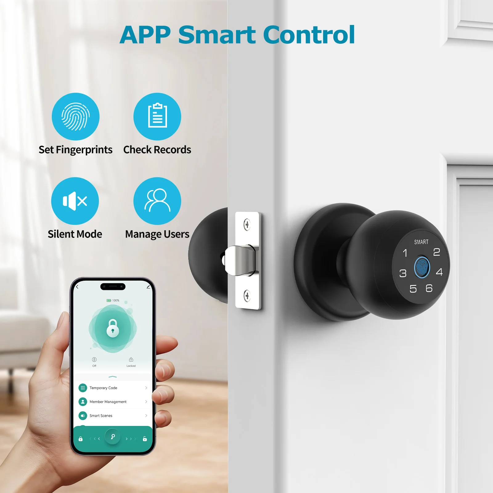 Smart Fingerprint Door Lock With App Control - Image 3