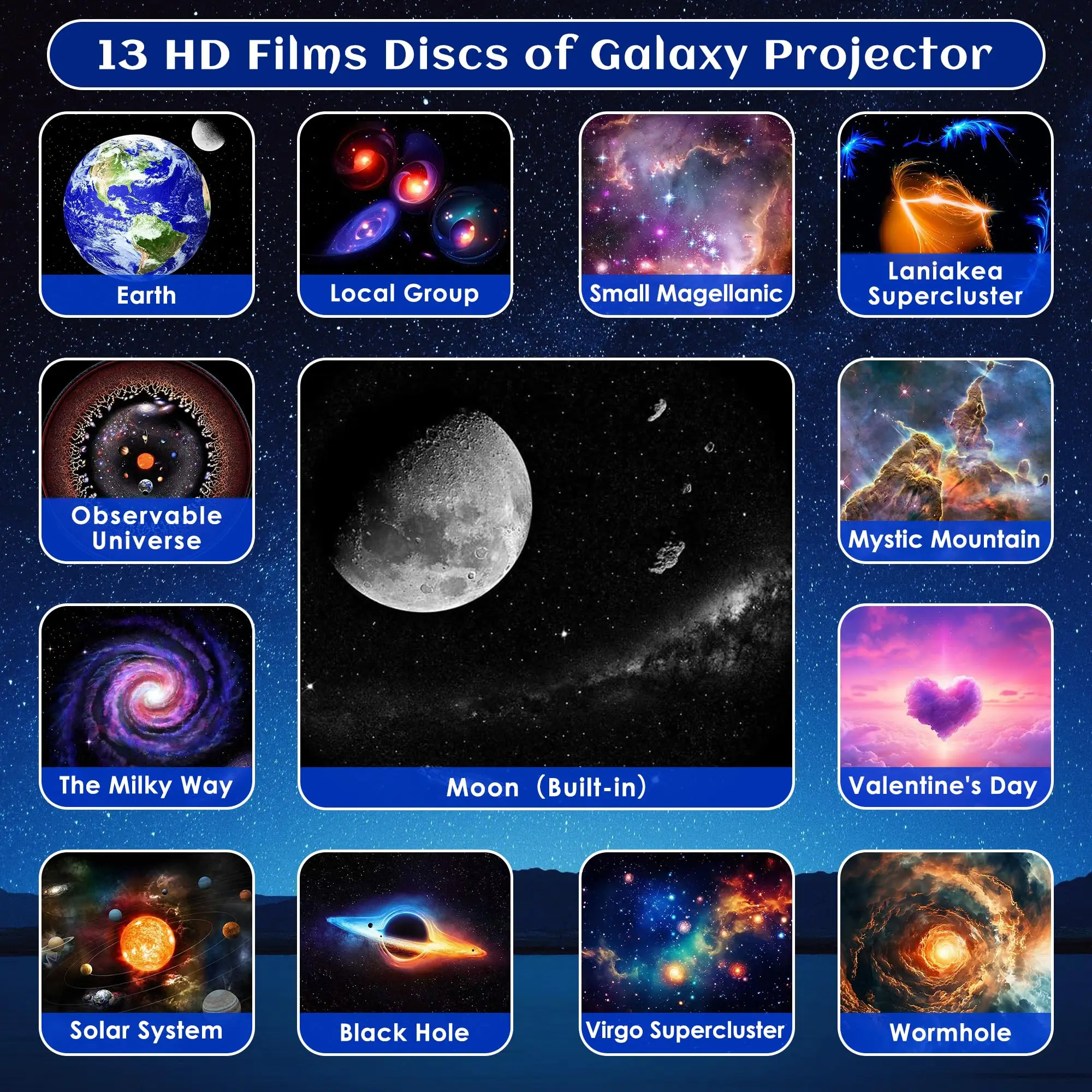 HD Galaxy Star Projector With Bluetooth Remote - Image 2