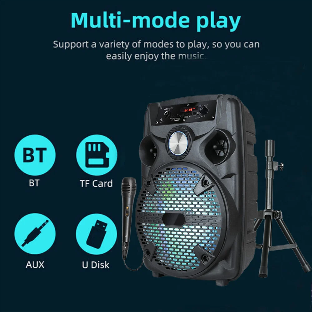 1100W Bluetooth Party Speaker with Mic & Stand - Image 3