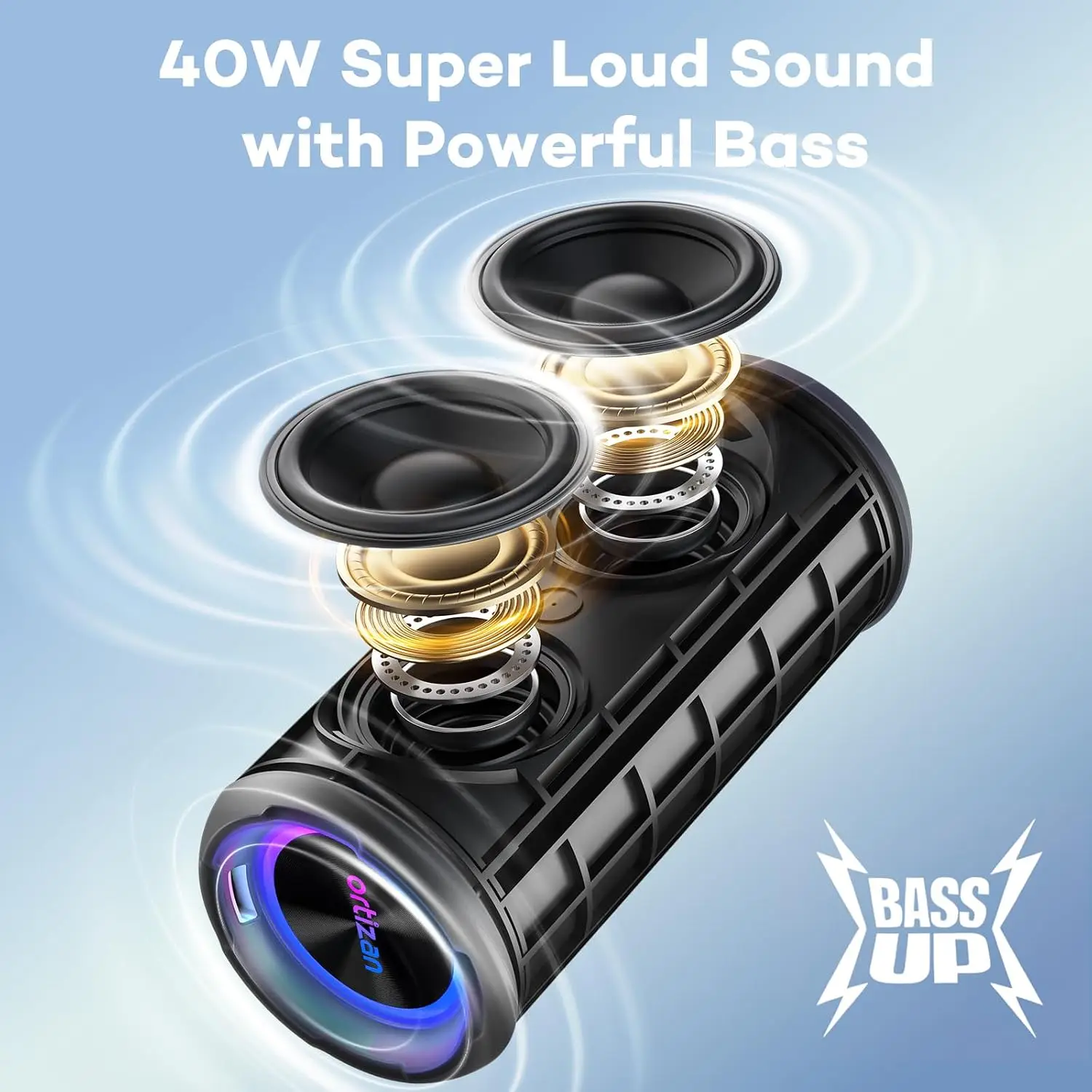 40W Bluetooth Speaker With Deep Bass & RGB - Image 2