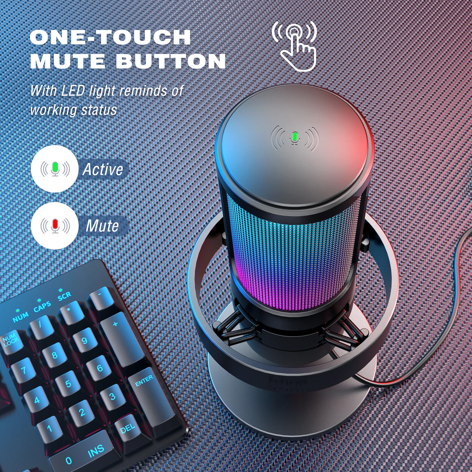 USB Gaming Microphone with 3 RGB Modes - Image 3