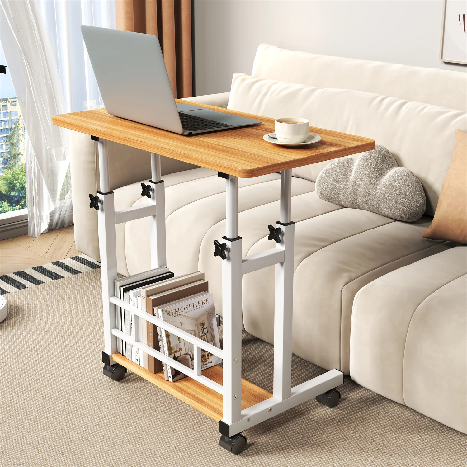 Portable Sit Stand Desk With Locking Casters - Image 4